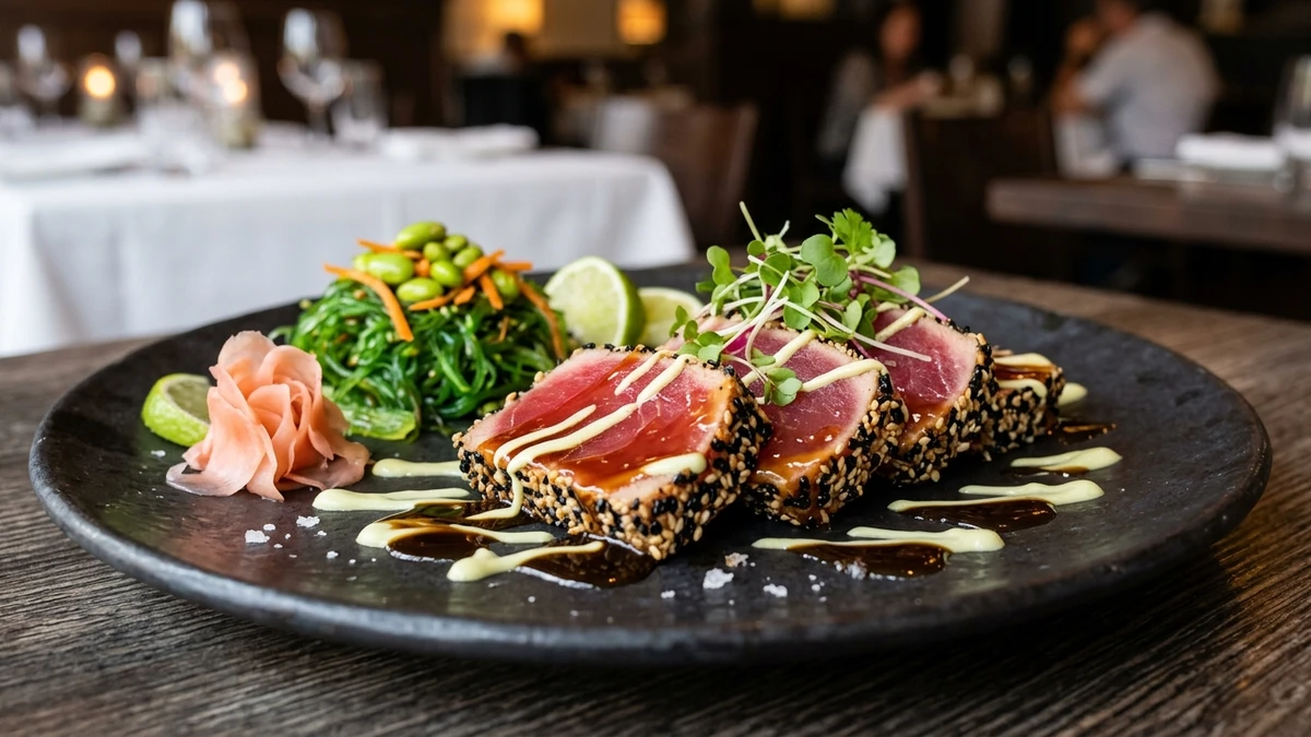 Perfect Pan-Seared Ahi Tuna Steaks Recipe (Sesame Crust) cooked to perfection - Yumaroma