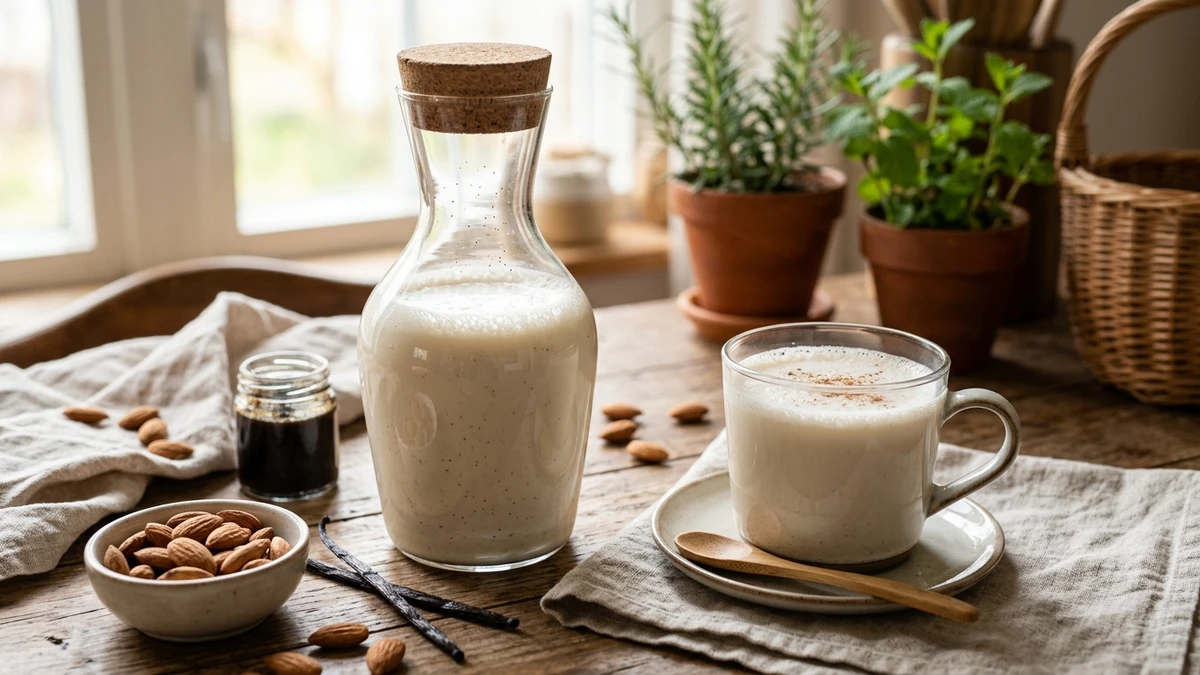 Creamy Homemade Vanilla Almond Milk Recipe cooked to perfection - Yumaroma