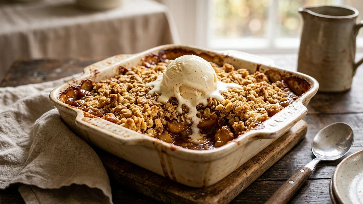 Classic Cinnamon Golden Apple Crumble - YumaRoma Recipe