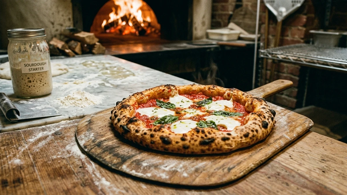 Artisan Overnight Fermented Sourdough Pizza Crust Recipe cooked to perfection - Yumaroma