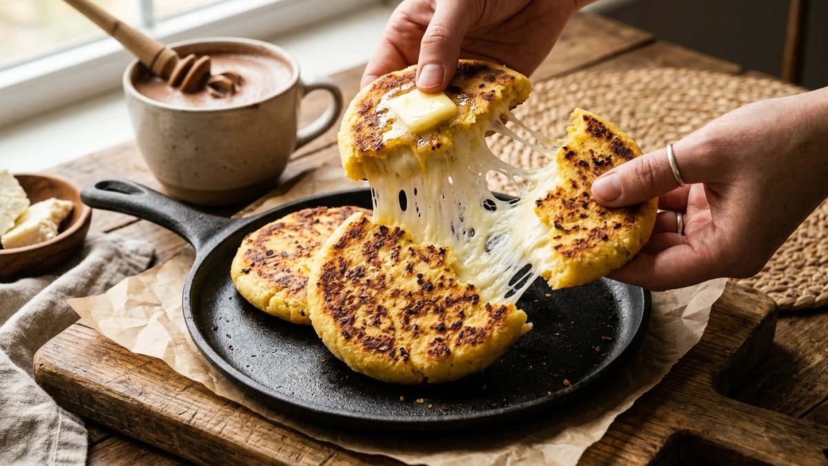 Authentic Colombian Arepas de Queso (Corn Cheese Cakes) Recipe cooked to perfection - Yumaroma