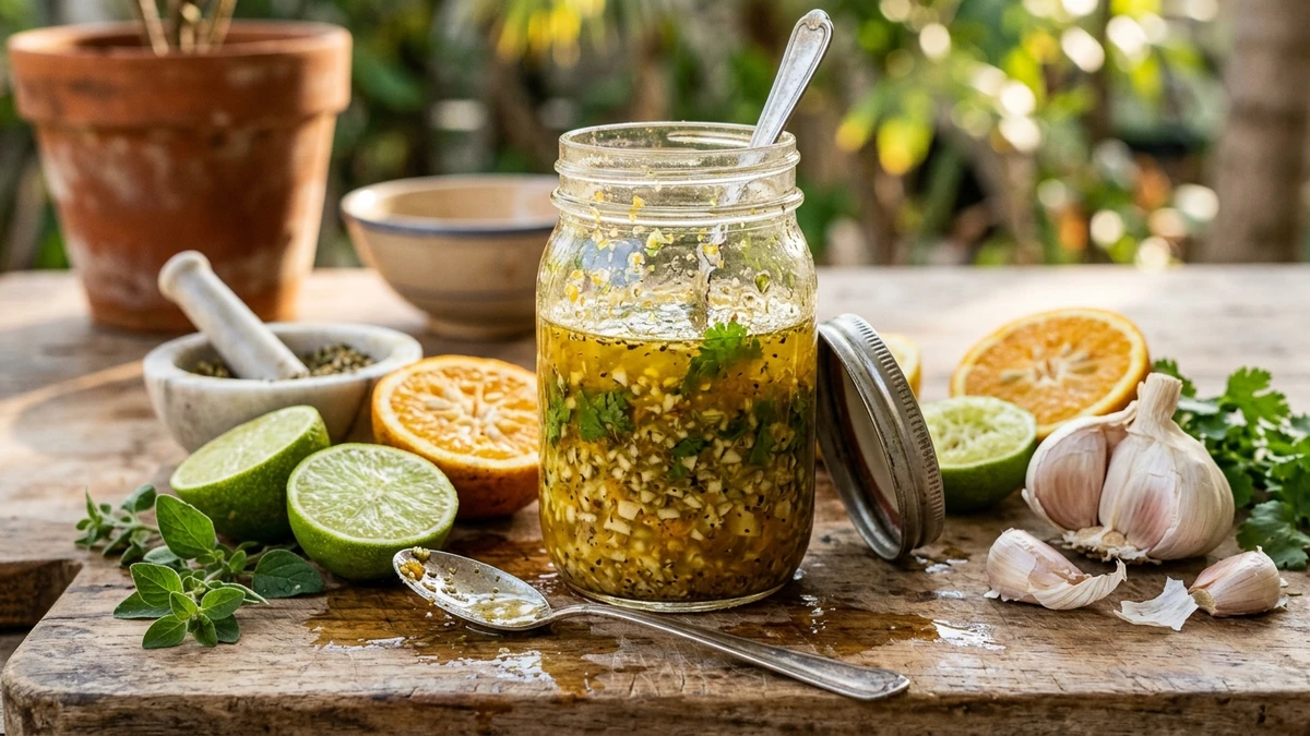 Authentic Cuban Garlic Citrus Mojo Marinade Recipe (Mojo Criollo) cooked to perfection - Yumaroma