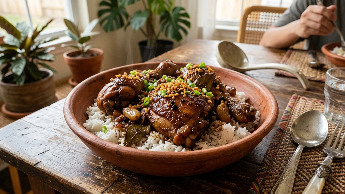 Authentic Filipino Chicken Adobo Recipe (Adobong Manok) cooked to perfection - Yumaroma