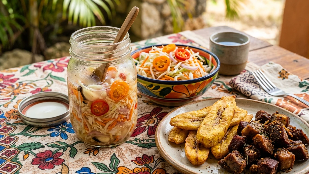 Authentic Haitian Spicy Pikliz Pickled Cabbage Slaw Recipe cooked to perfection - Yumaroma