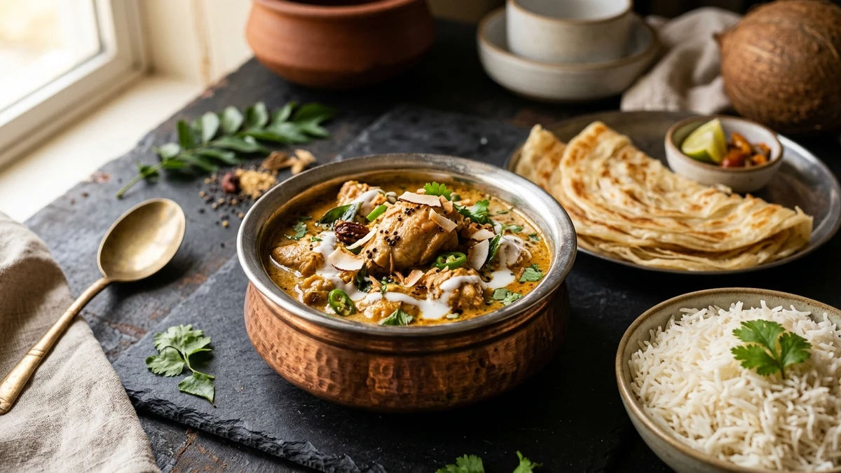Authentic Indian Nariyal Chicken Coconut Curry Recipe cooked to perfection - Yumaroma