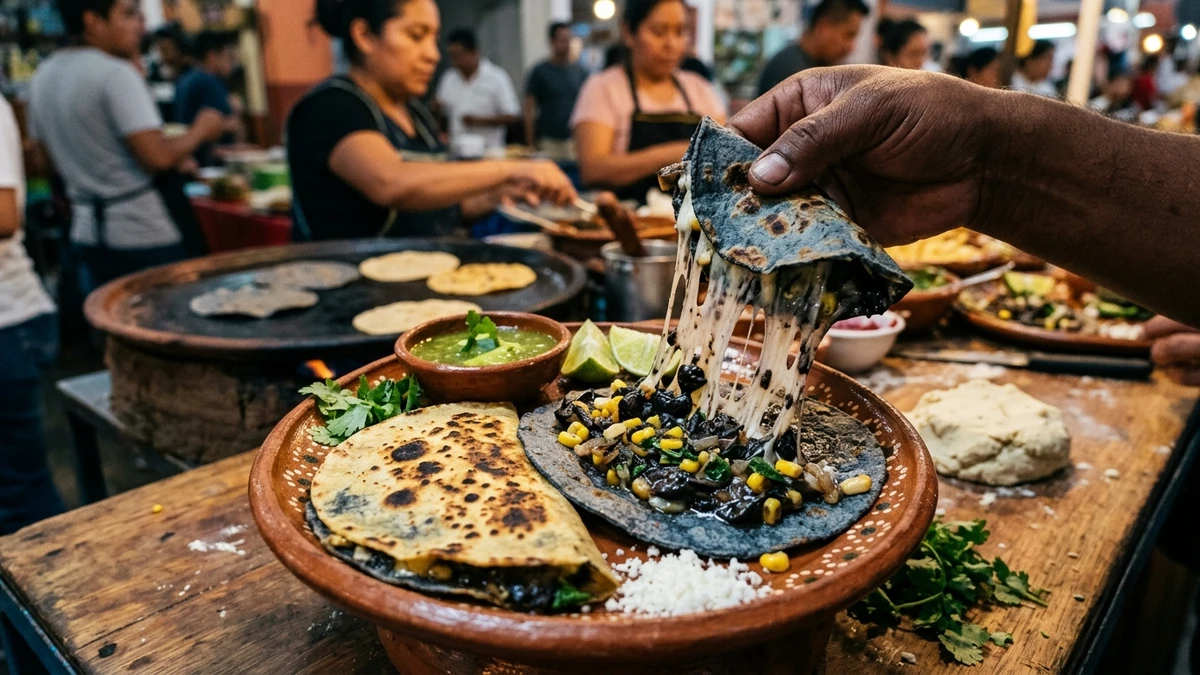 Authentic Mexican Huitlacoche Quesadillas Recipe (Corn Smut) cooked to perfection - Yumaroma