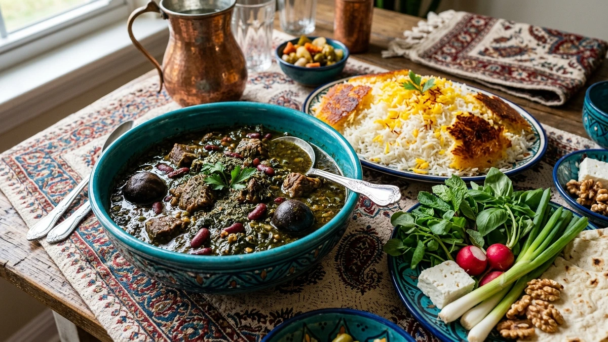 Authentic Persian Ghormeh Sabzi Herb Stew Recipe (National Dish) cooked to perfection - Yumaroma