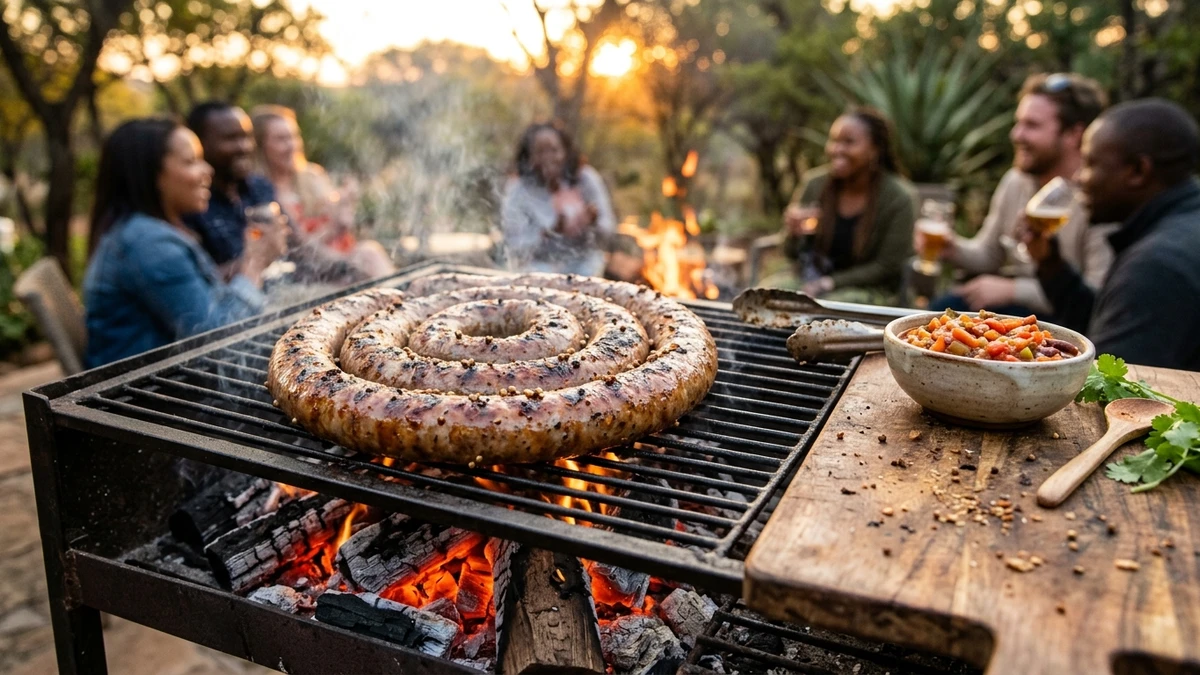 Authentic South African Boerewors Sausage Recipe (Braai Style) cooked to perfection - Yumaroma