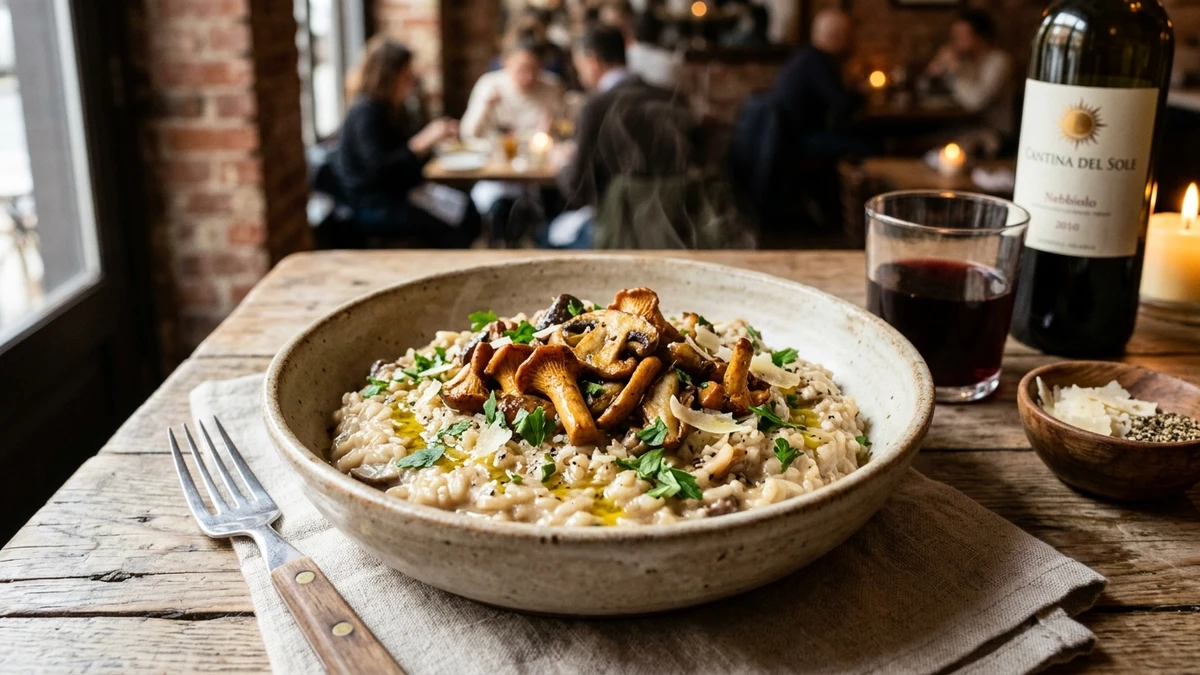 Authentic Vegan Italian Creamy Garlic Mushroom Risotto Recipe cooked to perfection - Yumaroma