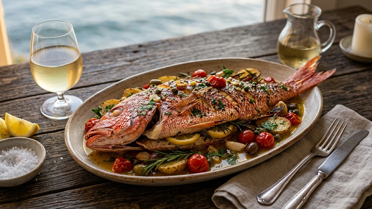 Easy Baked Red Snapper Recipe (Garlic Herb Butter & Lemon) cooked to perfection - Yumaroma