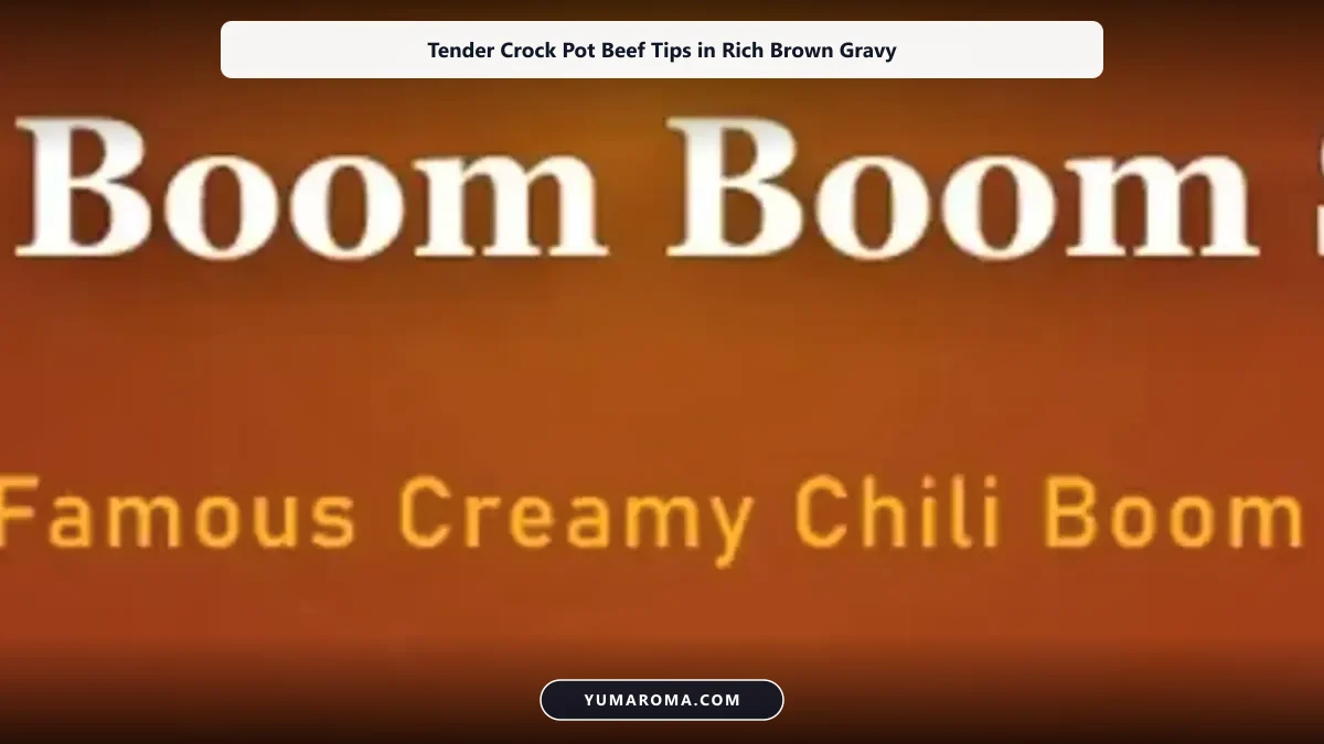 Tender Crock Pot Beef Tips in Rich Brown Gravy cooked to perfection - Yumaroma