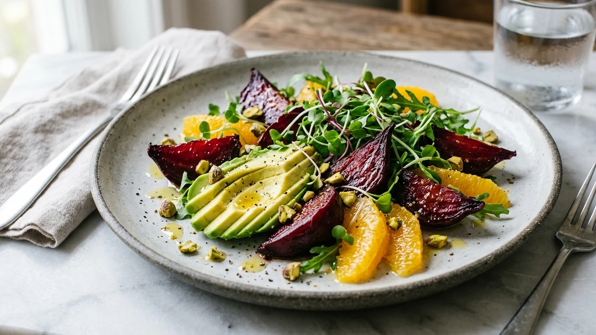 Roasted Beets with Avocado and Orange