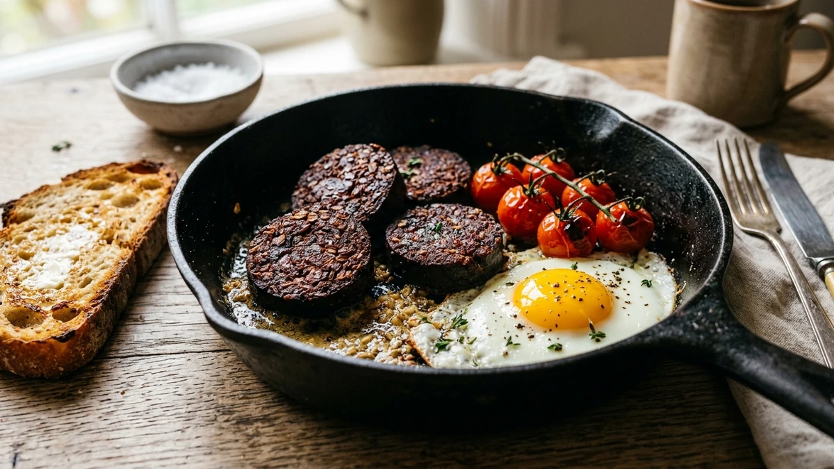 Traditional Blood Pudding Recipe (Irish Black Pudding) cooked to perfection - Yumaroma