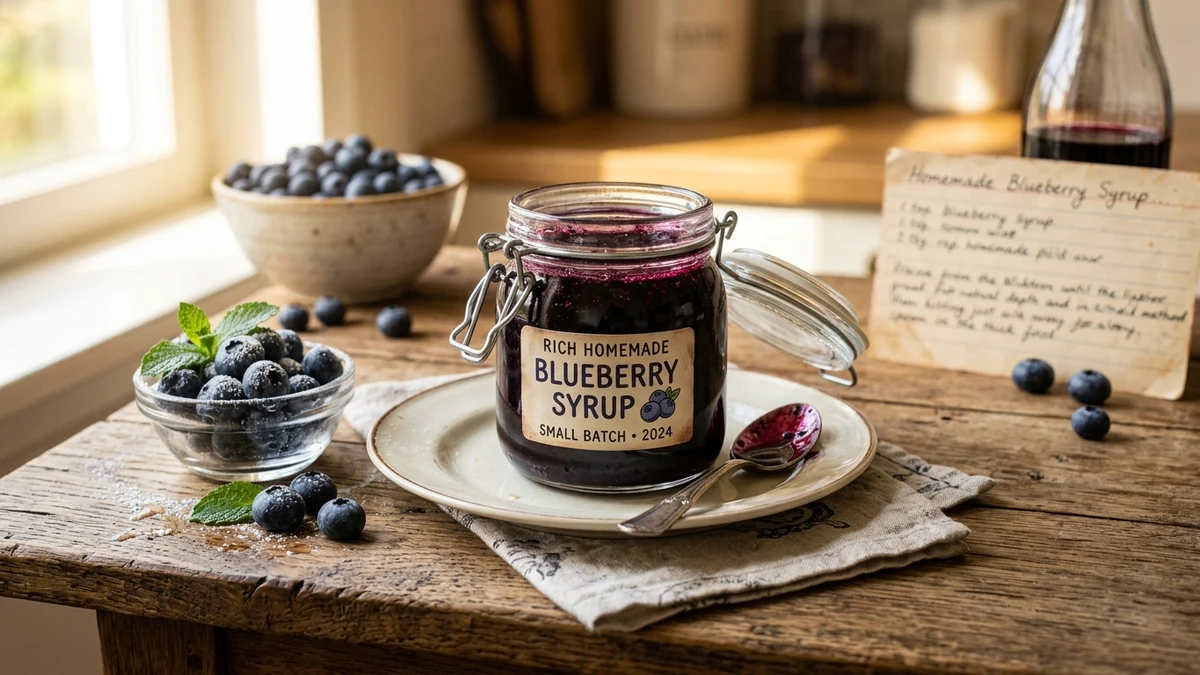 Rich Homemade Blueberry Simple Syrup Recipe cooked to perfection - Yumaroma