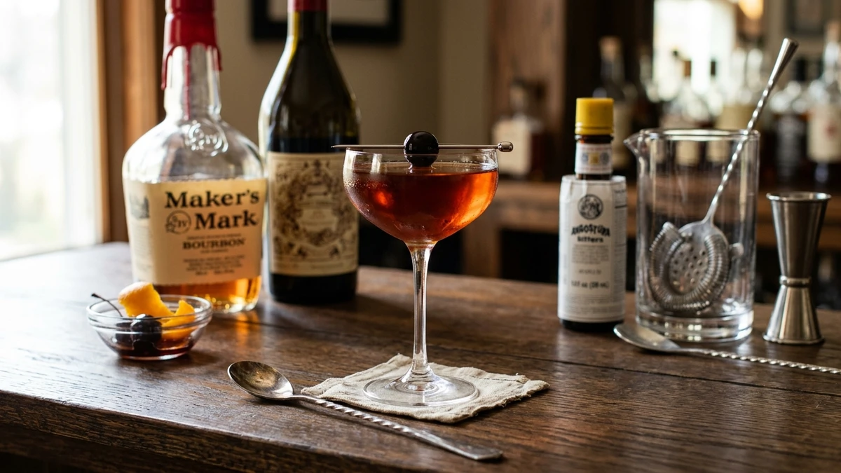 Classic Bourbon Manhattan Cocktail Recipe cooked to perfection - Yumaroma