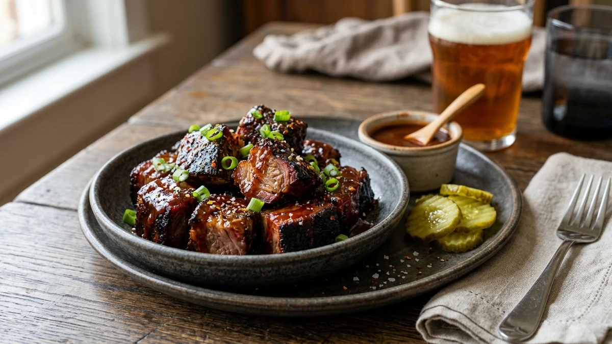 Smoked BBQ Brisket Burnt Ends Recipe cooked to perfection - Yumaroma
