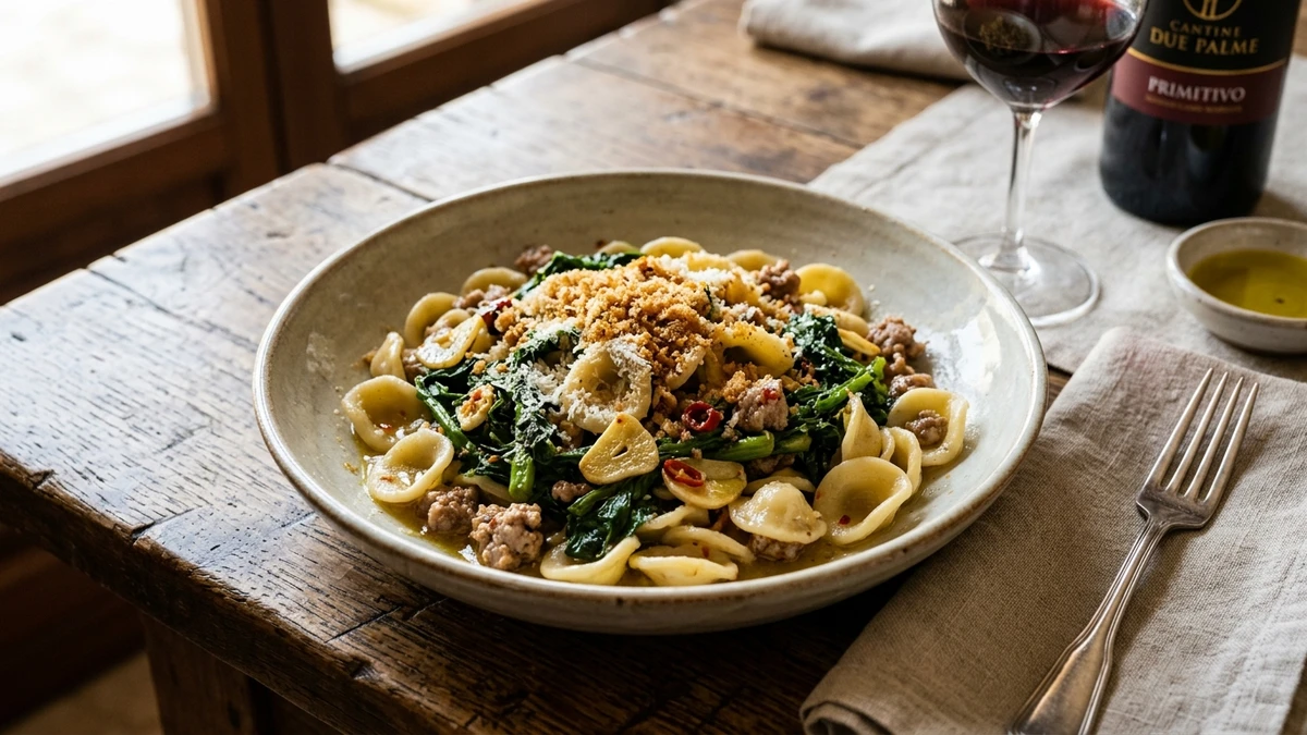 Authentic Italian Broccoli Rabe Pasta Recipe (Orecchiette) cooked to perfection - Yumaroma