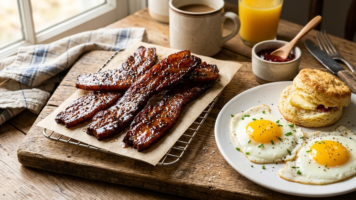 Brown Sugar Bacon Recipe cooked to perfection - Yumaroma