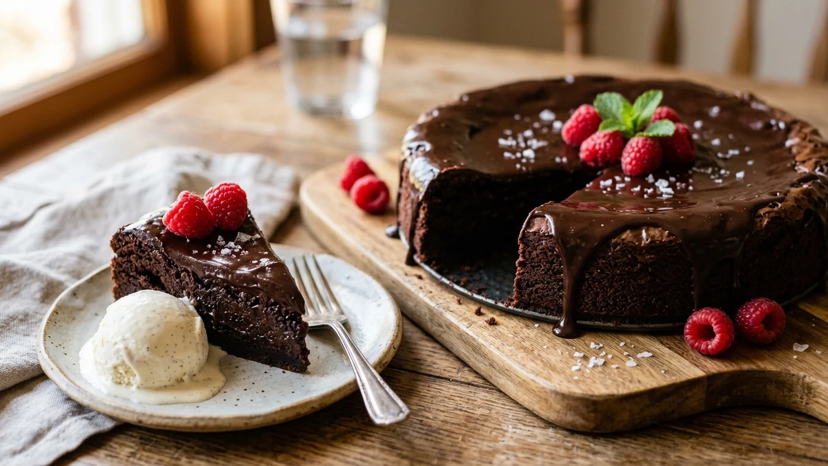Ultra Fudgy Chocolate Brownie Cake with Chocolate Ganache - YumaRoma Recipe