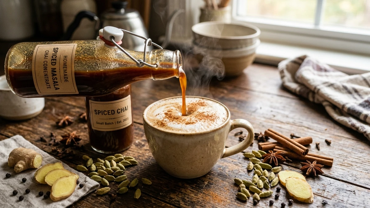 Spiced Homemade Masala Chai Concentrate Recipe cooked to perfection - Yumaroma