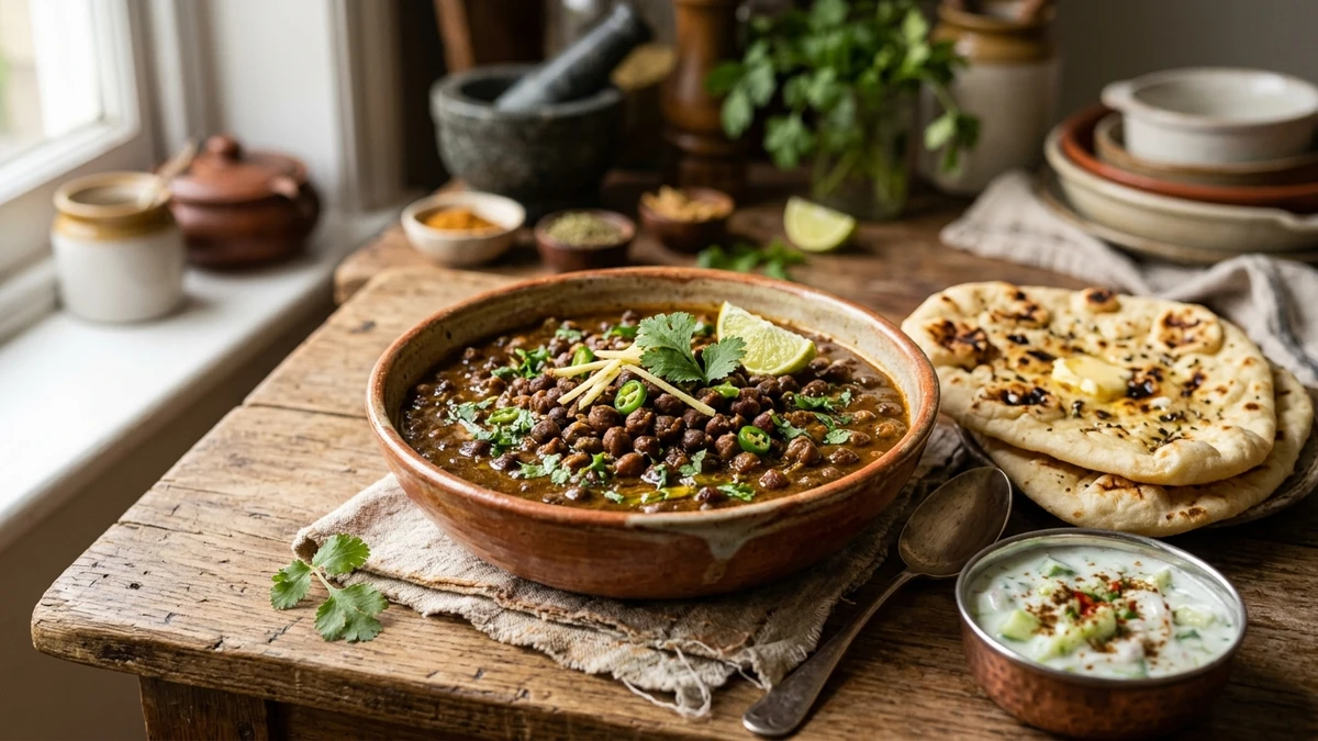 Authentic Punjabi Kala Chana Masala Recipe (Black Chickpea Curry) cooked to perfection - Yumaroma