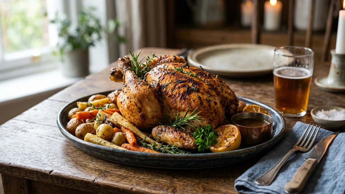 Low & Slow Charcoal Whole Chicken Recipe cooked to perfection - Yumaroma