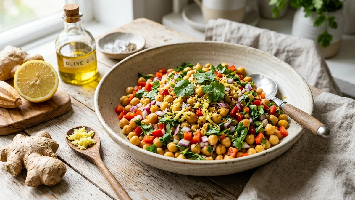 Zesty Chickpea and Ginger Salad - YumaRoma Recipe