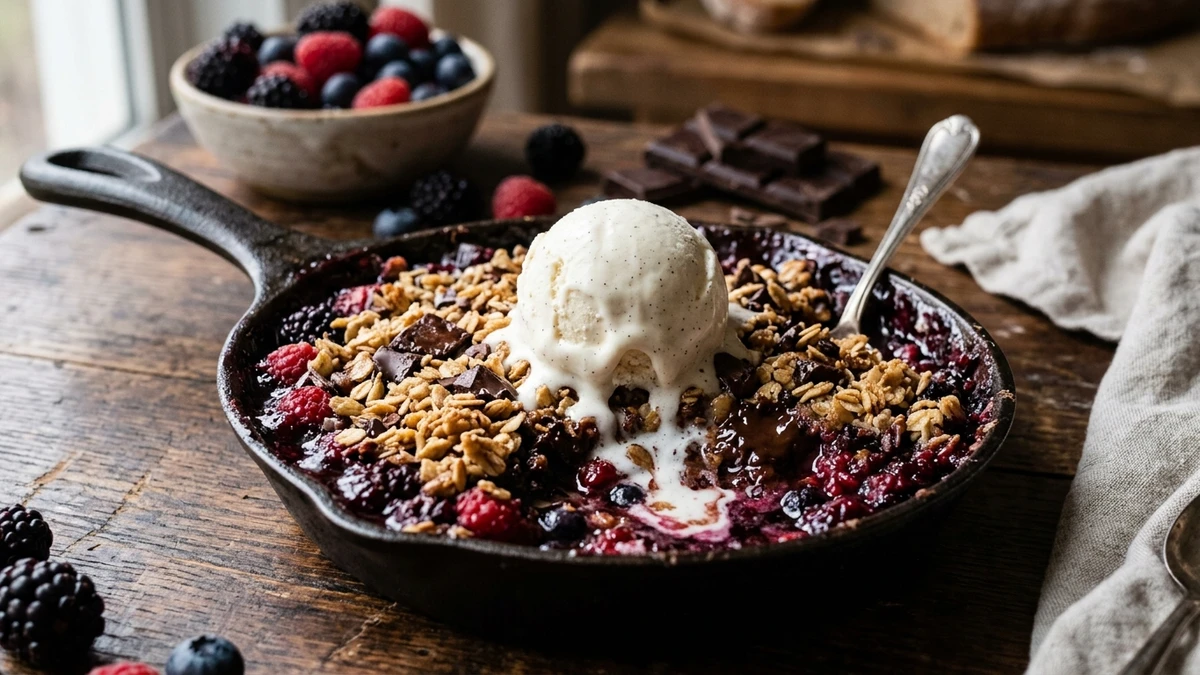 Warm Chocolate Berry Crisp