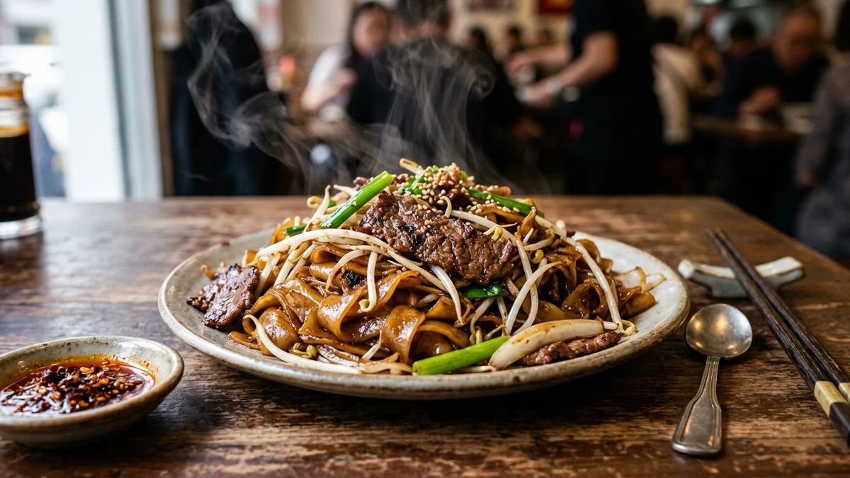 Authentic Beef Chow Fun Recipe (Stir-Fried Ho Fun Noodles) cooked to perfection - Yumaroma