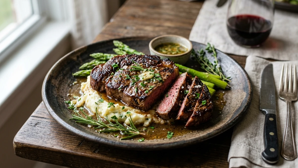 Garlic Butter Pan-Seared Chuck Eye Steak Recipe (Poor Man's Ribeye) cooked to perfection - Yumaroma