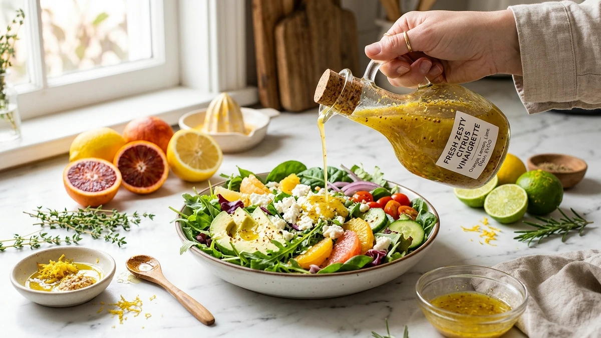 Fresh Zesty Citrus Vinaigrette Dressing Recipe cooked to perfection - Yumaroma