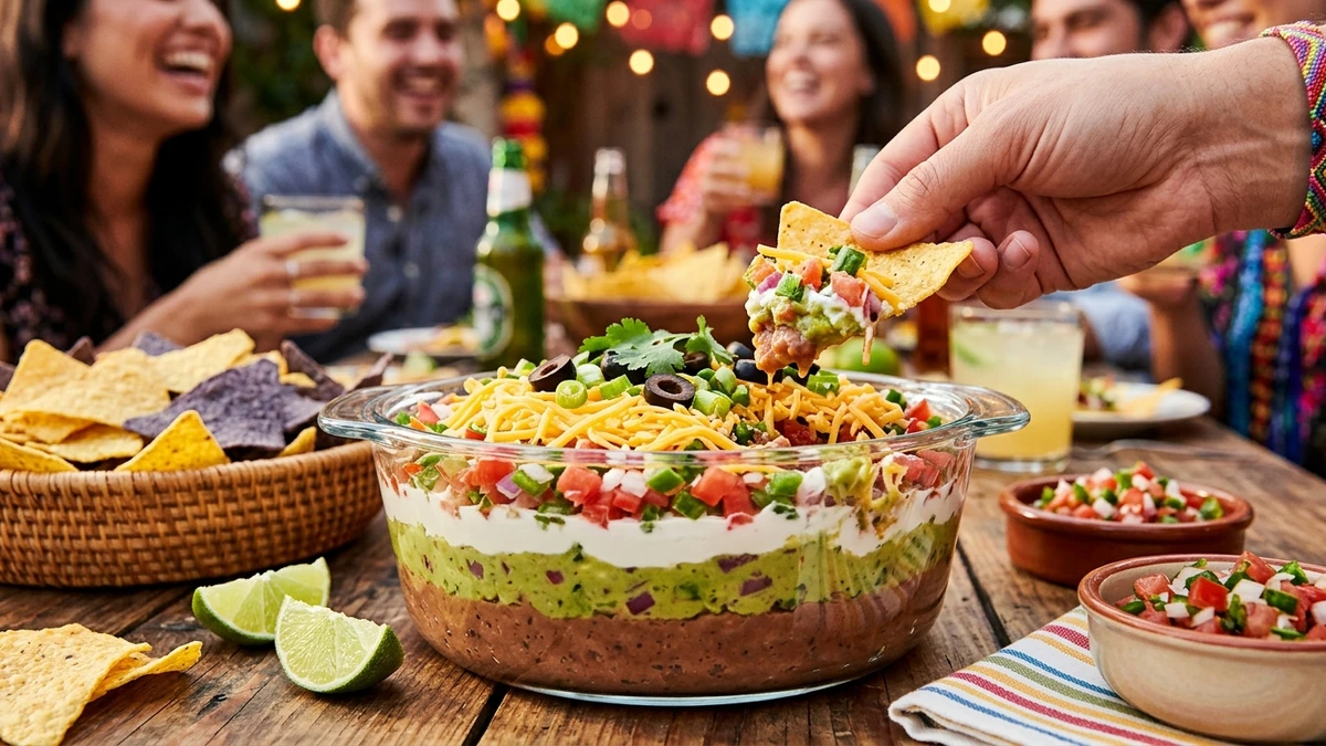 Classic Mexican 5-Layer Party Dip Recipe cooked to perfection - Yumaroma
