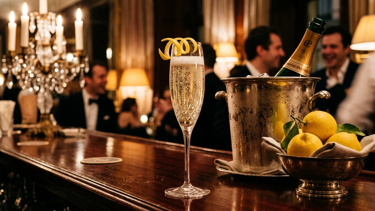 Classic Sparkling French 76 Vodka Champagne Cocktail Recipe cooked to perfection - Yumaroma