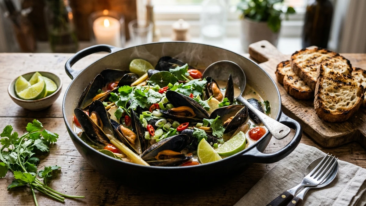 Thai Coconut Lime Mussels - YumaRoma Recipe