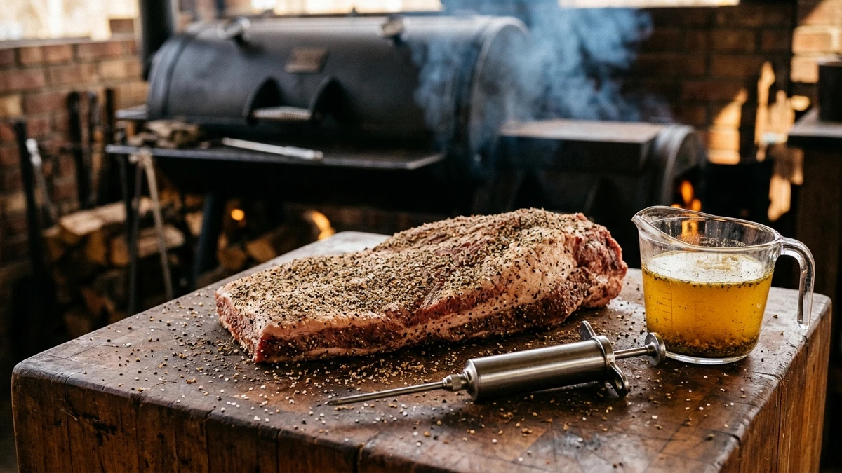 Competition-Style Beef Broth & Butter Brisket Injection Recipe cooked to perfection - Yumaroma