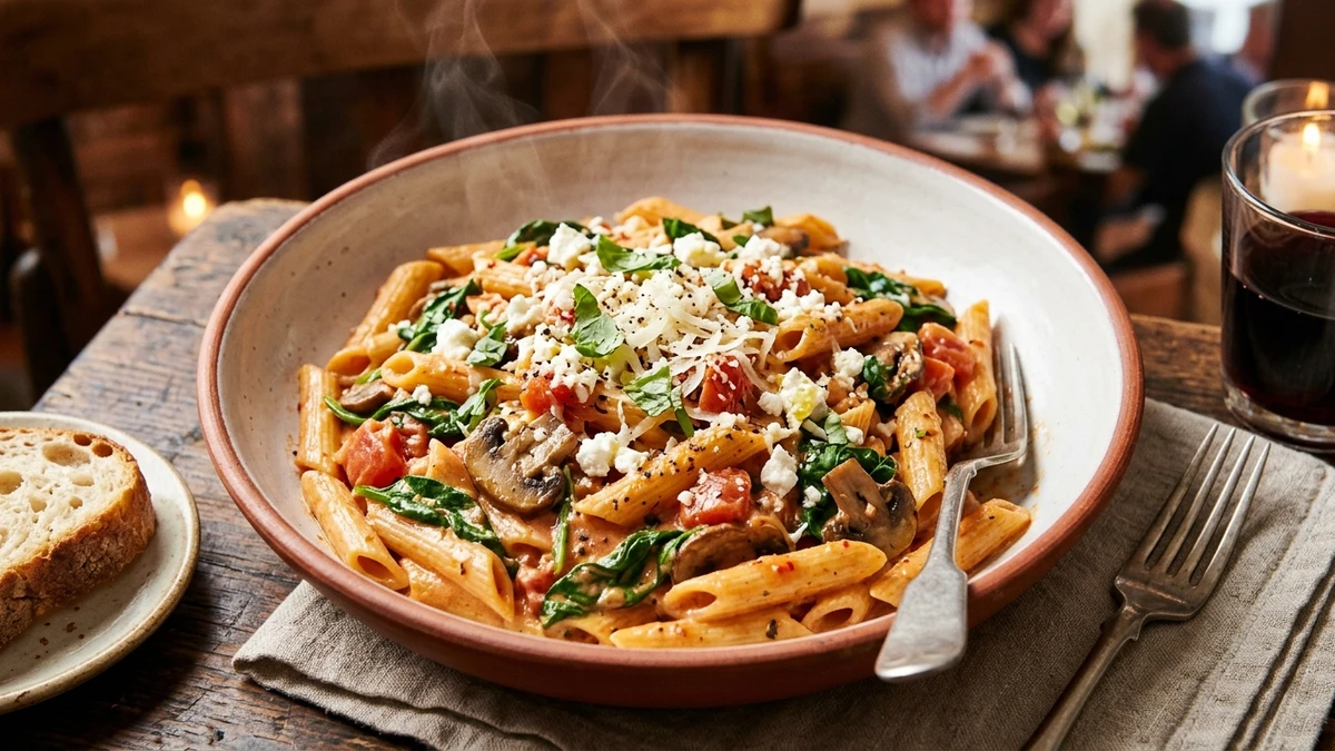Copycat Noodles & Company Creamy Penne Rosa Pasta Recipe cooked to perfection - Yumaroma