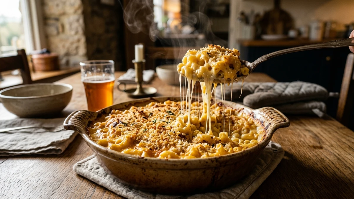 Creamy Baked Three Cheese Macaroni & Cheese Recipe cooked to perfection - Yumaroma