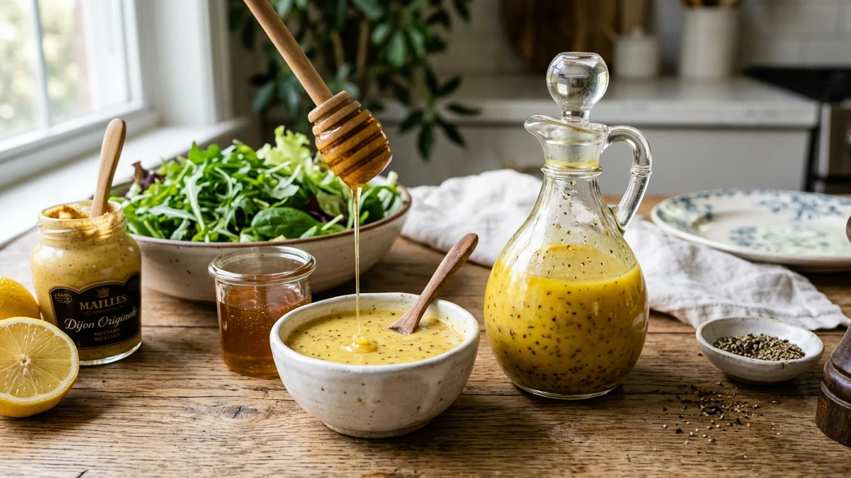 Creamy Honey Mustard Vinaigrette Dressing Recipe (5-Minute) cooked to perfection - Yumaroma