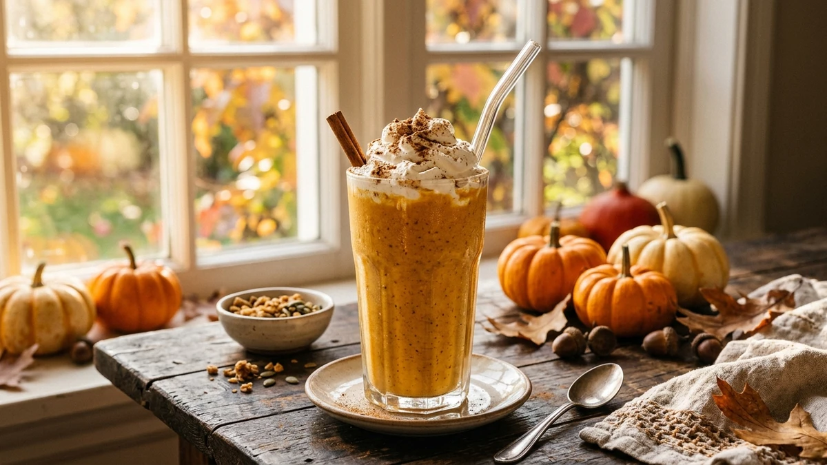 Creamy Spiced Pumpkin Pie Smoothie Recipe (5-Minute) cooked to perfection - Yumaroma