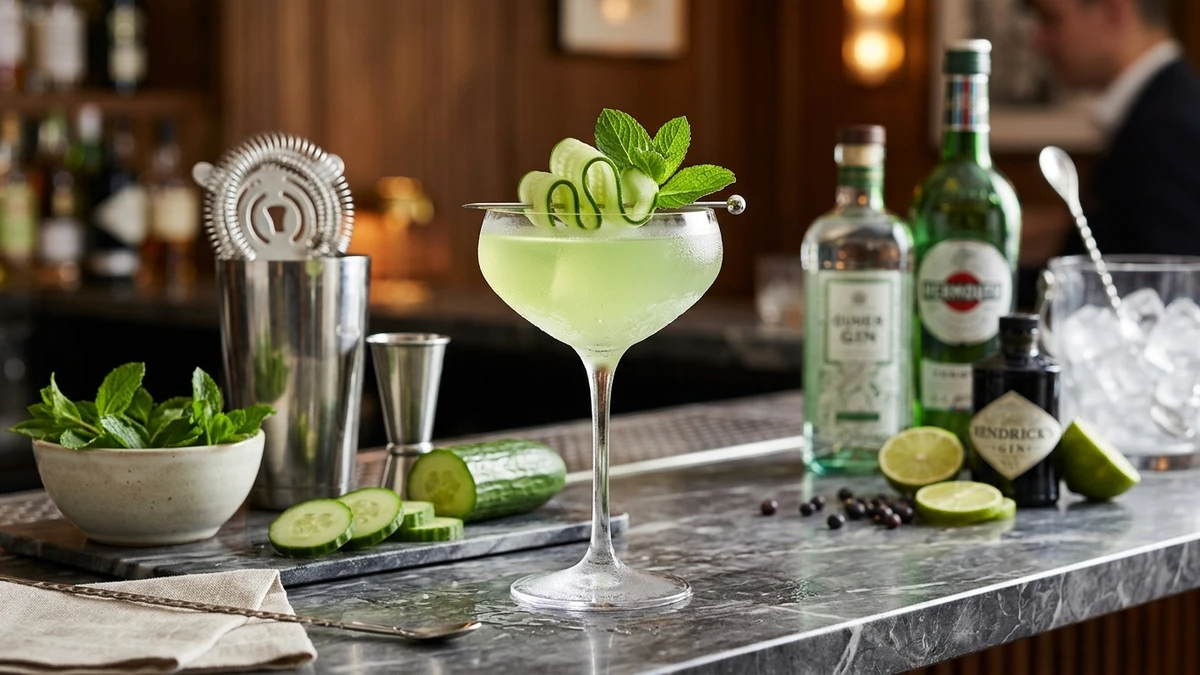 Crisp Refreshing Cucumber Mint Gin Martini Recipe cooked to perfection - Yumaroma