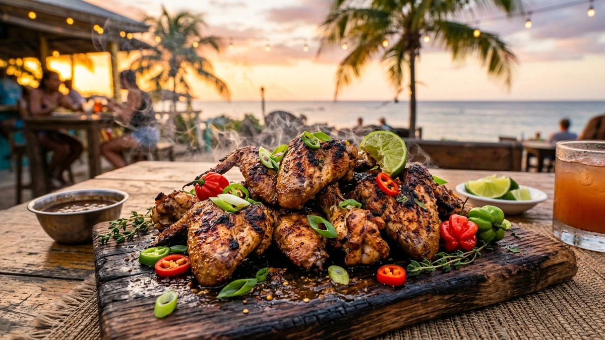 Crispy Authentic Jamaican Jerk Chicken Wings Recipe cooked to perfection - Yumaroma
