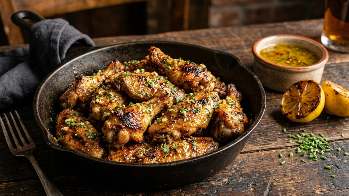 Crispy Baked Cowboy Butter Chicken Wings Recipe cooked to perfection - Yumaroma