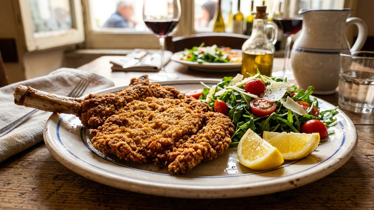 Crispy Pan-Fried Veal Cutlets Milanese Recipe (Cotoletta alla Milanese) cooked to perfection - Yumaroma