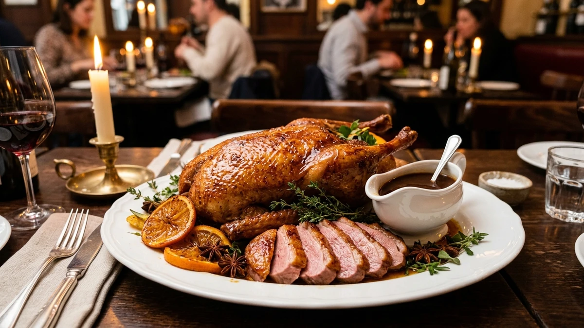Crispy Skin Roast Duck with Orange Cointreau Glaze Recipe (Canard à l'Orange) cooked to perfection - Yumaroma