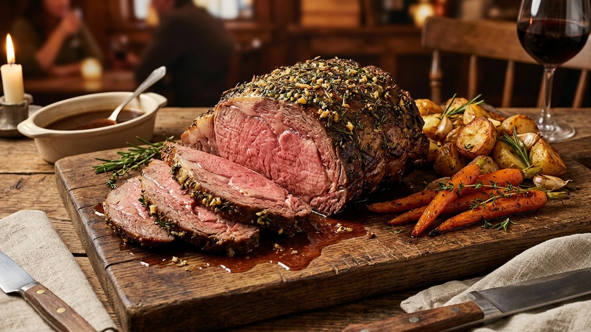 Garlic Butter Oven-Roasted Cross Rib Roast Recipe (Tender) cooked to perfection - Yumaroma