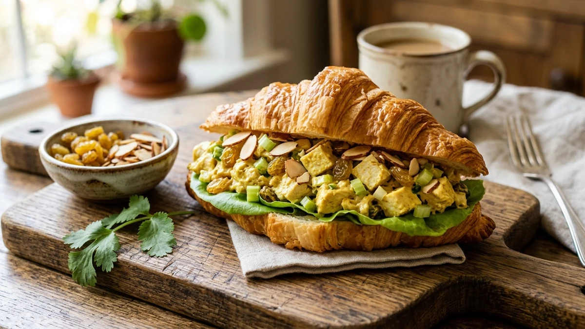 Curried Chicken Salad Sandwich cooked to perfection - Yumaroma