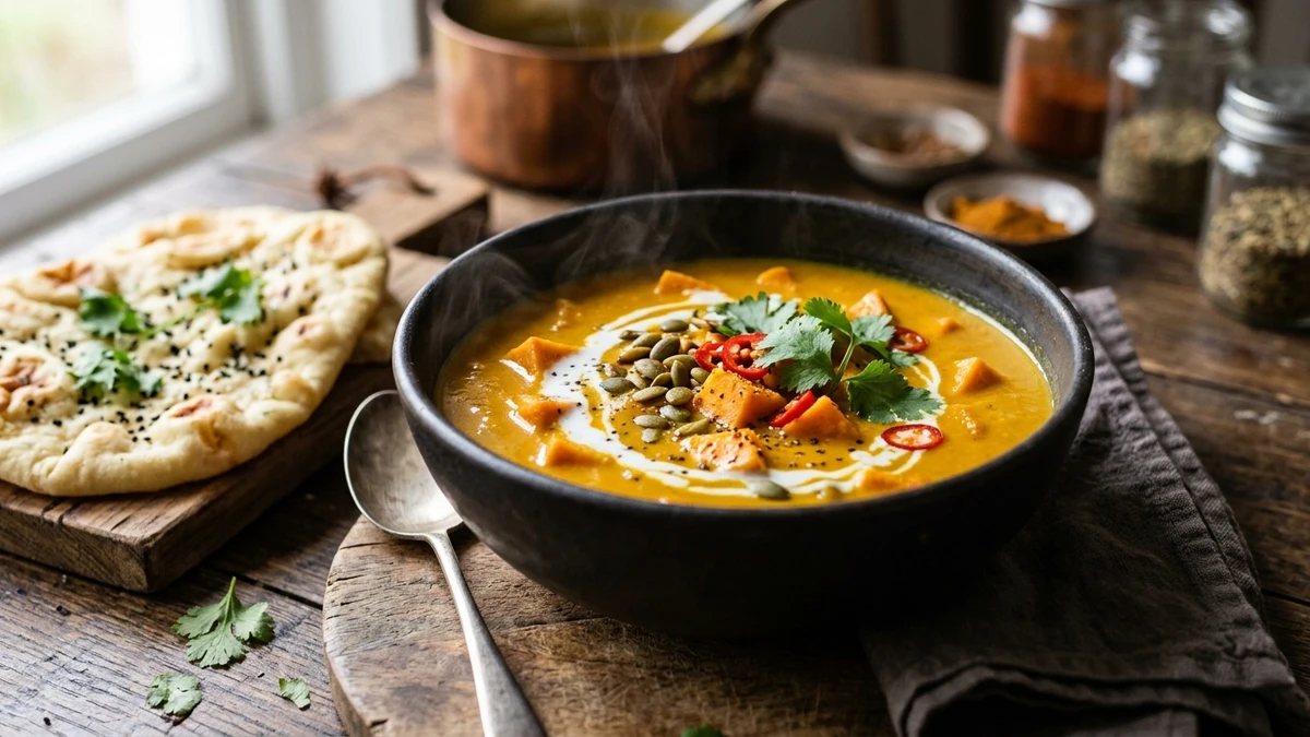 Creamy Curried Coconut Soup cooked to perfection - Yumaroma