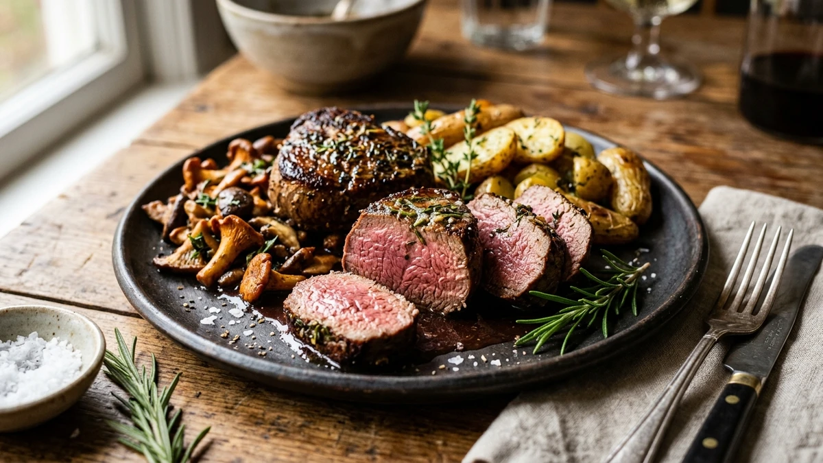 Garlic Butter Pan-Seared Deer Backstrap (Venison Tenderloin) cooked to perfection - Yumaroma