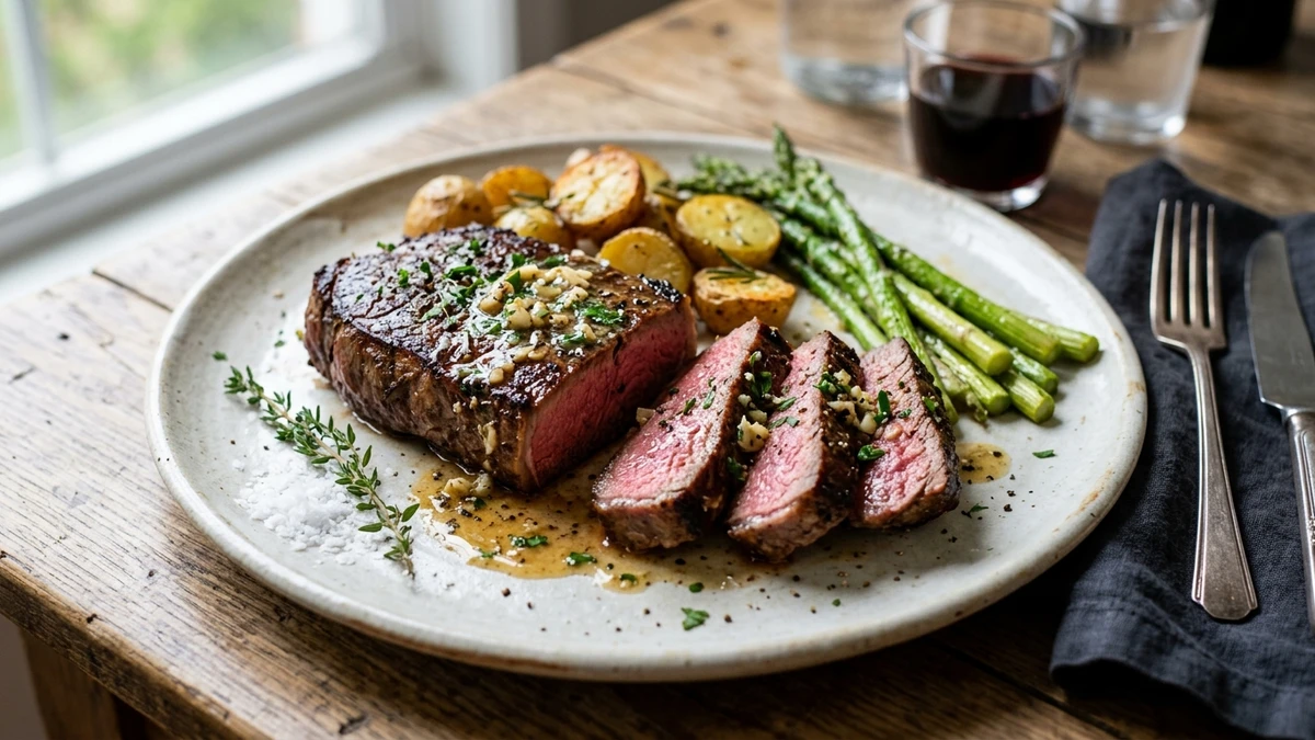 Pan-Seared Garlic Butter Denver Steak Recipe cooked to perfection - Yumaroma
