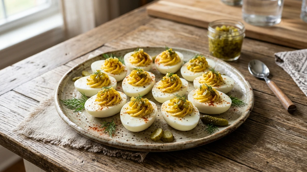 Classic Deviled Eggs with Relish Recipe cooked to perfection - Yumaroma